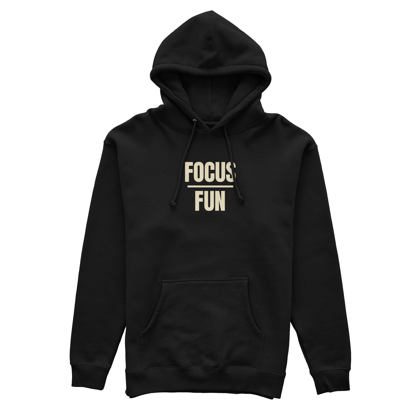 FOCUS OVER FUN. Hoodie - Black