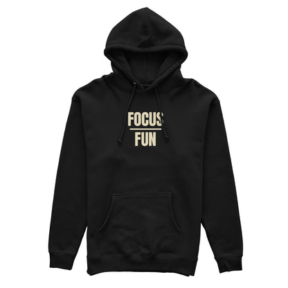 FOCUS OVER FUN. Hoodie - Black